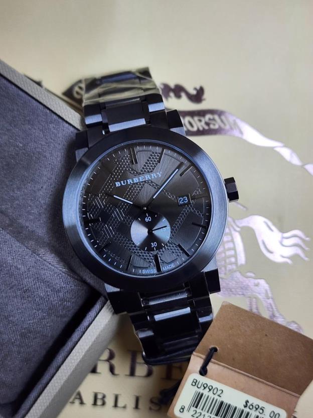 5 Burberry The City Check Dial Stainless Steel Watch - Image 1
