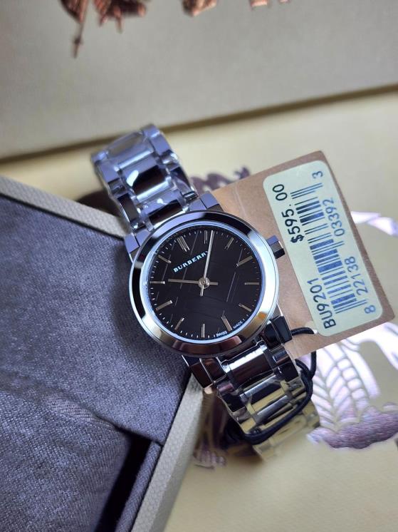 5 Burberry The City Silver Stainless Steel Black Dial Quartz Watch - Image 1