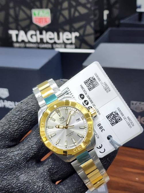 6 TAG Heuer Aquaracer 300M Quartz Silver Dial Two-Tone Steel & Yellow Gold Men's Watch - Image 1