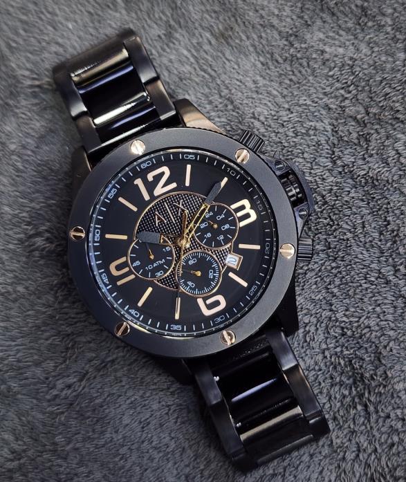 7 Armani Exchange Wellworn Chronograph Black Ion-Plated Stainless Steel Men's Watch – AX1503 - Image 1