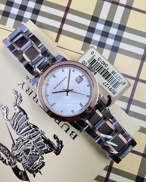 7 Burberry "The City" Two-Tone Silver Dial Watch - Image 1