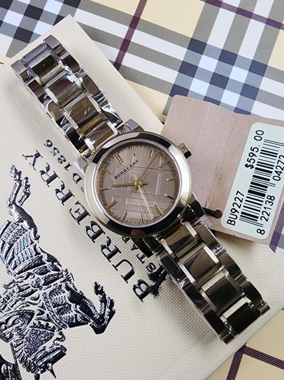 8 Burberry The City Champagne Dial Gold Tone Watch - Image 1