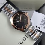 Gucci G-Timeless Two-Tone Stainless Steel Black Dial Men's Watch YA126410