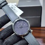 Emporio Armani Luigi Grey Dial Grey Leather Strap Men's Watch – AR1730