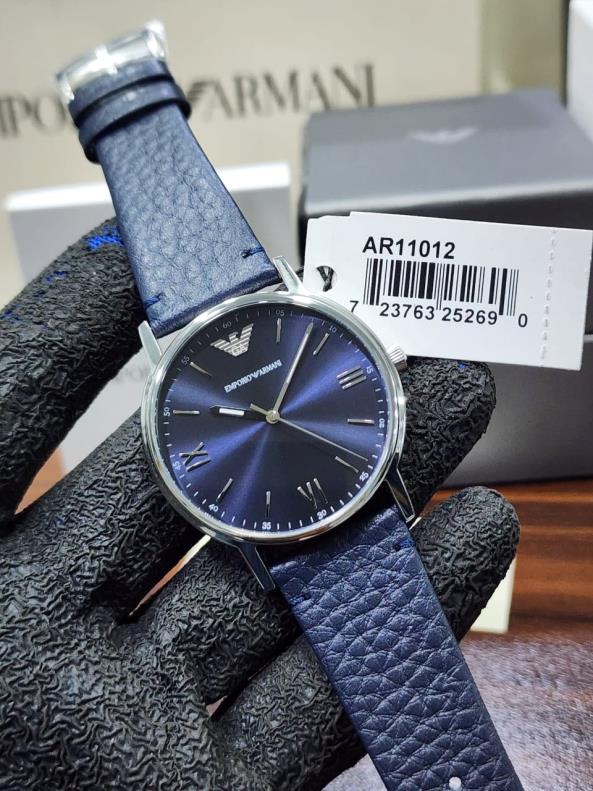 13 Emporio Armani Kappa Blue Dial Blue Leather Strap Men's Watch – AR11012 - Image 1