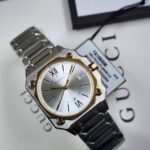 Gucci G-Flat Two-Tone Stainless Steel Silver Dial Women’s Watch YA166506