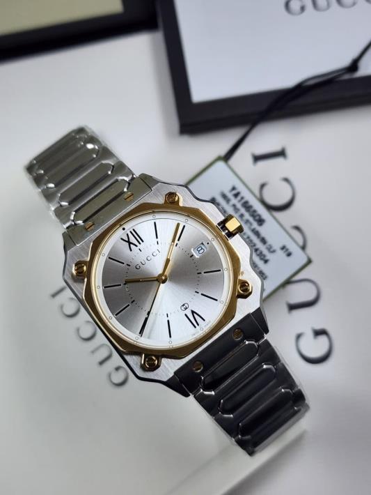 2 Gucci G-Flat Two-Tone Stainless Steel Silver Dial Women’s Watch YA166506 - Image 1