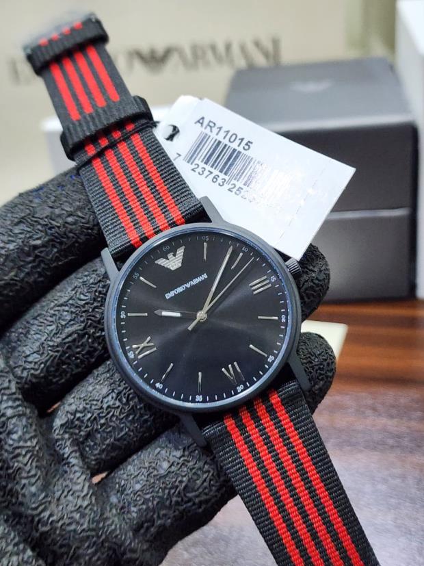 27 Emporio Armani Kappa Black Nylon Strap Men's Watch - AR11015 - Image 1