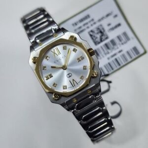 Gucci G-Flat Two-Tone Stainless Steel Silver Dial Women's Watch YA166503
