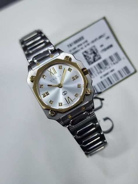 5 Gucci G-Flat Two-Tone Stainless Steel Silver Dial Women's Watch YA166503 - Image 1