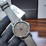 Emporio Armani Classic Brown Dial Grey Leather Strap Men's Watch – AR1729